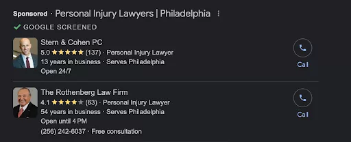 google local ad results